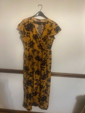 a.Jesdani Women's Plus Size Maxi Dress Boho Floral Butterfly Sleeve V Neck Flowy